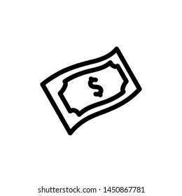 flat line paper money icon symbol sign, logo template, vector, eps 10