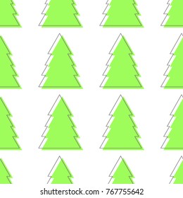 flat line pattern Christmas tree vector
