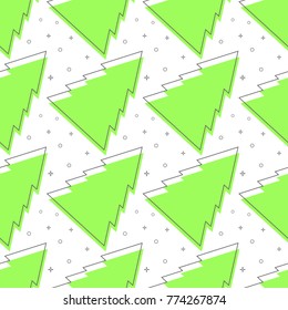 flat line pattern Christmas tree vector
