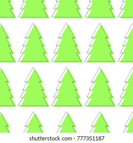 flat line pattern Christmas tree vector
