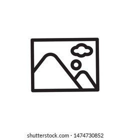 flat line picture icon. Logo element illustration. picture design. vector eps 10 . picture concept. Can be used in web and mobile . 