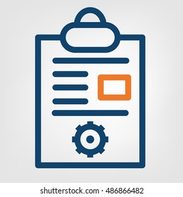 Flat line plan development icon, vector object