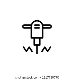 Flat Line Pneumatic Drill Icon