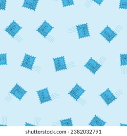 El sello de franqueo de línea plana es un patrón impecable. Adecuado para fondos, papel pintado, telas, textiles, papel de envoltura, materiales impresos y muchos más. Vector modificable.