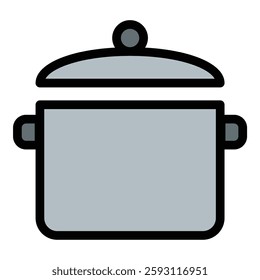 Flat Line Pot Icon A Simple and Modern Cooking Illustration.