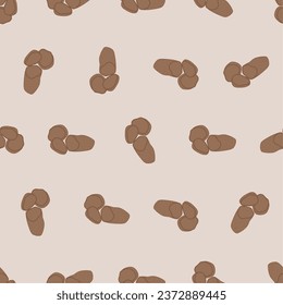 Flat line potato seamless pattern. Suitable for backgrounds, wallpapers, fabrics, textiles, wrapping papers, printed materials, and many more.