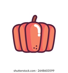 Flat Line Pumpkin Illustration for