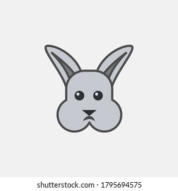 flat line rabbit icon, simple sign and symbol from Pet-vet collection, design element for User Interface
