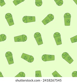 Flat line recycle bin seamless pattern. Suitable for backgrounds, wallpapers, fabrics, textiles, wrapping papers, printed materials, and many more. Editable vector.