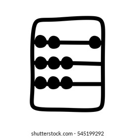 Flat line retro abacus vector icon isolated on a white background. Accountant busienss logo.