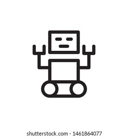 flat line robot machine icon symbol sign, logo template, vector, eps 10