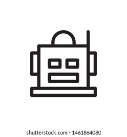 flat line robot machine icon symbol sign, logo template, vector, eps 10