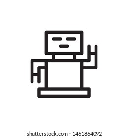 flat line robot machine icon symbol sign, logo template, vector, eps 10