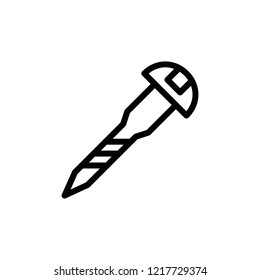 Flat Line Rounded Head Screw Icon