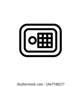 flat line safe box icon symbol sign, logo template, vector, eps 10