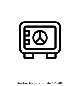 flat line safe box icon symbol sign, logo template, vector, eps 10