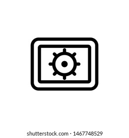 flat line safe box icon symbol sign, logo template, vector, eps 10