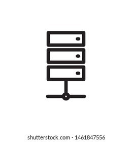 flat line server icon symbol sign, logo template, vector, eps 10