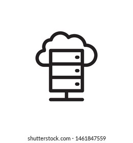 flat line server icon symbol sign, logo template, vector, eps 10