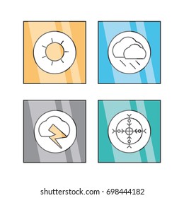 flat line set icon weather