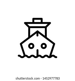 flat line ship cargo icon symbol sign, logo template, vector, eps 10