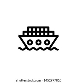 flat line ship cargo icon symbol sign, logo template, vector, eps 10