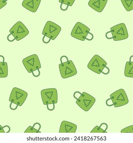 Flat line shopping bag seamless pattern. Suitable for backgrounds, wallpapers, fabrics, textiles, wrapping papers, printed materials, and many more. Editable vector.