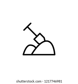 Flat Line Shovel and Soil Icon