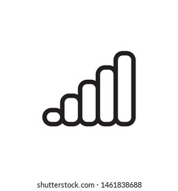 flat line signal data single icon symbol sign, logo template, vector, eps 10