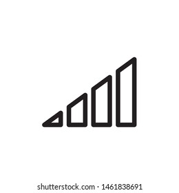 flat line signal data single icon symbol sign, logo template, vector, eps 10