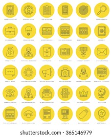 Flat line simple icons set. Thin linear stroke vector icons Essentials objects symbols. For website graphics, Mobile Apps, Infographics design, Brochures, Banners, Headers. Outline pictogram pack.