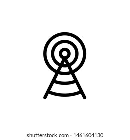 flat line single radio antenna icon symbol sign, logo template, vector, eps 10