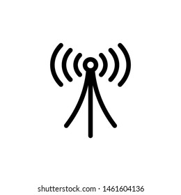flat line single radio antenna icon symbol sign, logo template, vector, eps 10