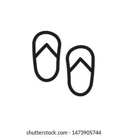 flat line slipper icon. Logo element illustration. slipper design. vector eps 10 . slipper concept. Can be used in web and mobile . 