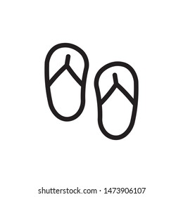 flat line slipper icon. Logo element illustration. slipper design. vector eps 10 . slipper concept. Can be used in web and mobile . 