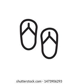 flat line slipper icon. Logo element illustration. slipper design. vector eps 10 . slipper concept. Can be used in web and mobile . 