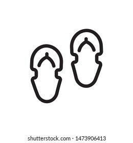 flat line slipper icon. Logo element illustration. slipper design. vector eps 10 . slipper concept. Can be used in web and mobile . 