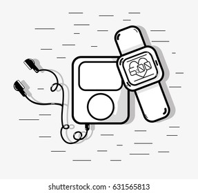 flat line smart watch and mp3 fitness