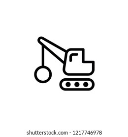 Flat Line Sphere Crane Icon