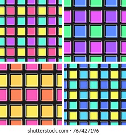 flat line square pattern vector