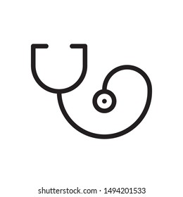 flat line stethoscope icon. Logo element illustration. stethoscope  design. vector eps 10 . stethoscope  concept. Can be used in web and mobile . trendy simple style. thickness can be adjusted