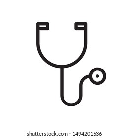 flat line stethoscope icon. Logo element illustration. stethoscope  design. vector eps 10 . stethoscope  concept. Can be used in web and mobile . trendy simple style. thickness can be adjusted