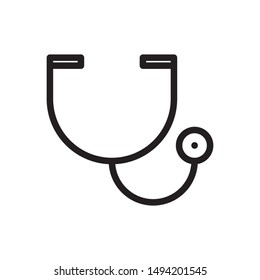 flat line stethoscope icon. Logo element illustration. stethoscope  design. vector eps 10 . stethoscope  concept. Can be used in web and mobile . trendy simple style. thickness can be adjusted