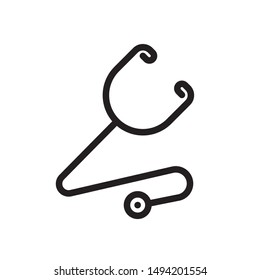flat line stethoscope icon. Logo element illustration. stethoscope  design. vector eps 10 . stethoscope  concept. Can be used in web and mobile . trendy simple style. thickness can be adjusted