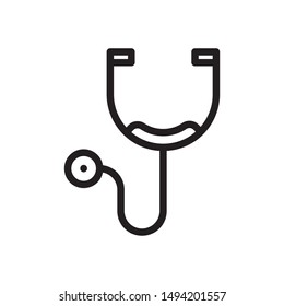 flat line stethoscope icon. Logo element illustration. stethoscope  design. vector eps 10 . stethoscope  concept. Can be used in web and mobile . trendy simple style. thickness can be adjusted