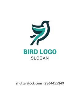 flat line style bird logo illustration vector