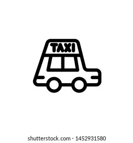 flat line taxi icon symbol sign, logo template, vector, eps 10