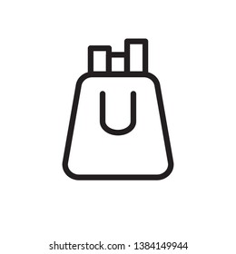 flat line thin shopping bag icon sign, vector, eps 10