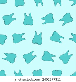 Flat line tooth seamless pattern. Suitable for backgrounds, wallpapers, fabrics, textiles, wrapping papers, printed materials, and many more. Editable vector.