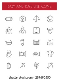 flat line toy icon set.